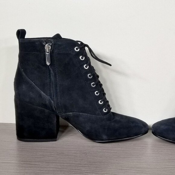 Sam Edelman Tate Lace-Up Bootie, Black Suede, Womens Size 8 M / 38 - Picture 7 of 13
